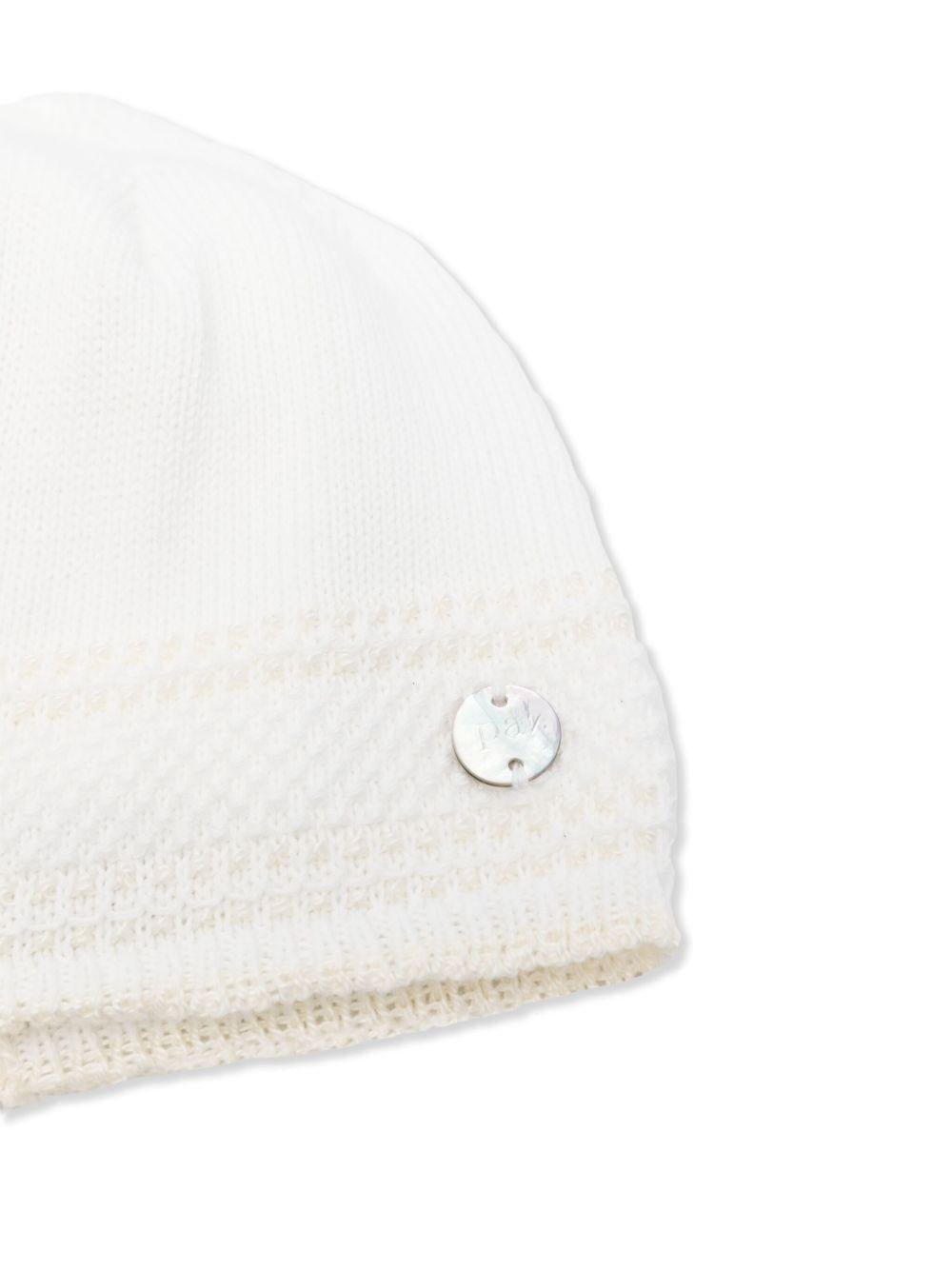 Berretto per neonata Paz Rodriguez bianco con logo - Rubino Kids