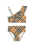 Bikini a quadri Nova per bambina Burberry Kids beige con fodera integrale - Rubino Kids