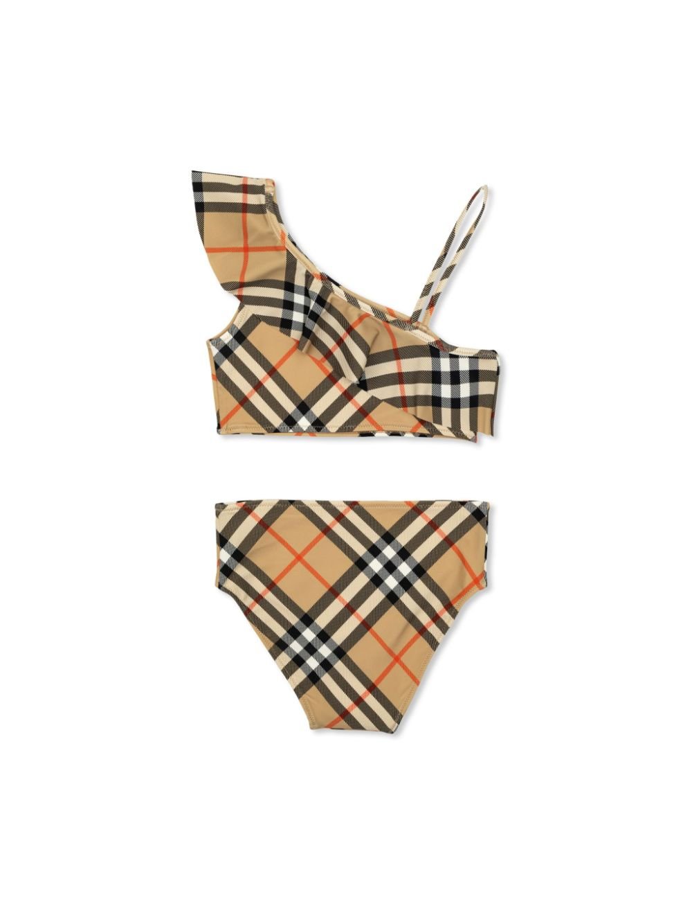 Bikini a quadri Nova per bambina Burberry Kids beige con fodera integrale - Rubino Kids