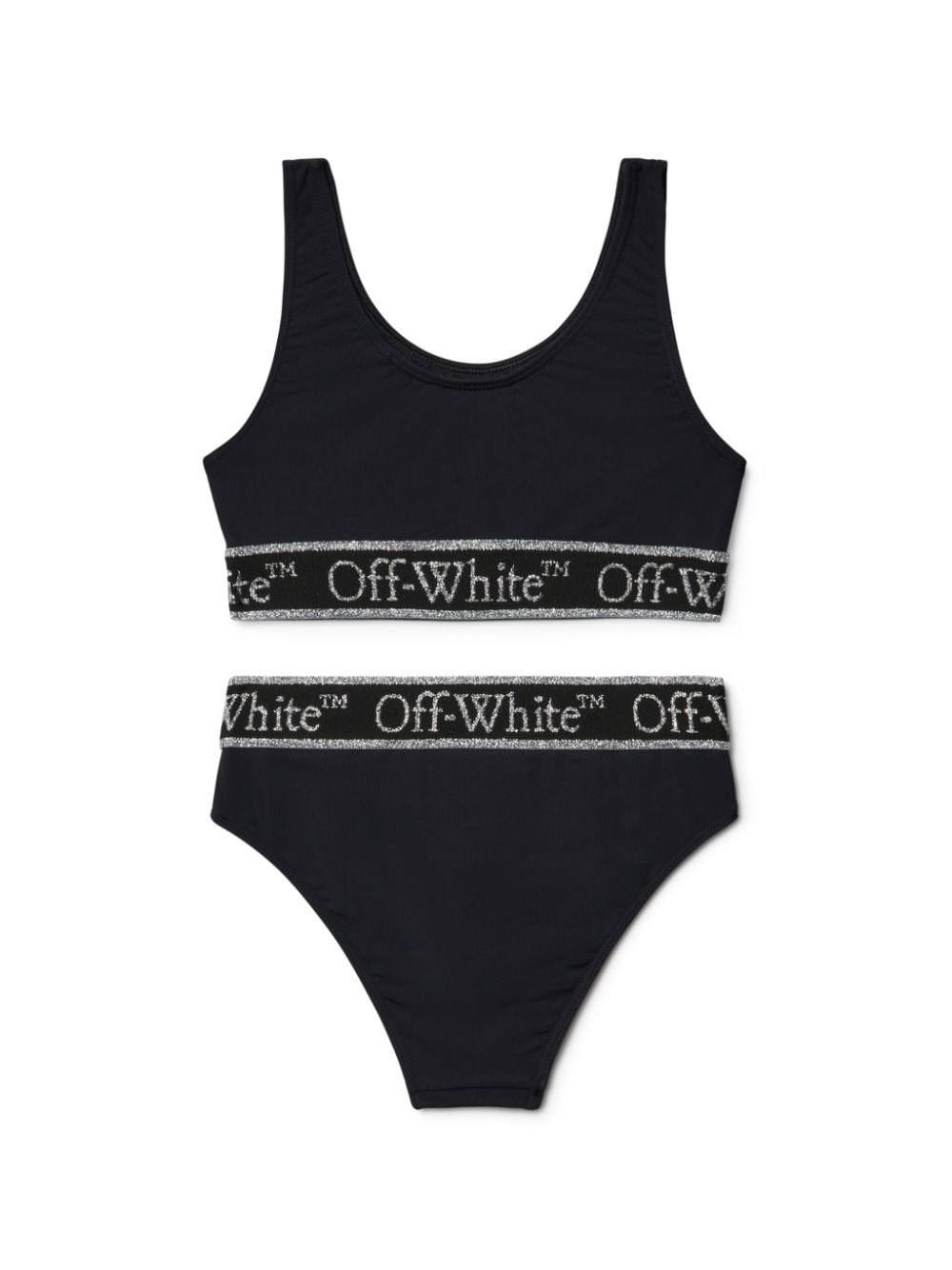 Bikini Bookish con banda logo per bambina Off - White Kids nero con vita con logo - Rubino Kids