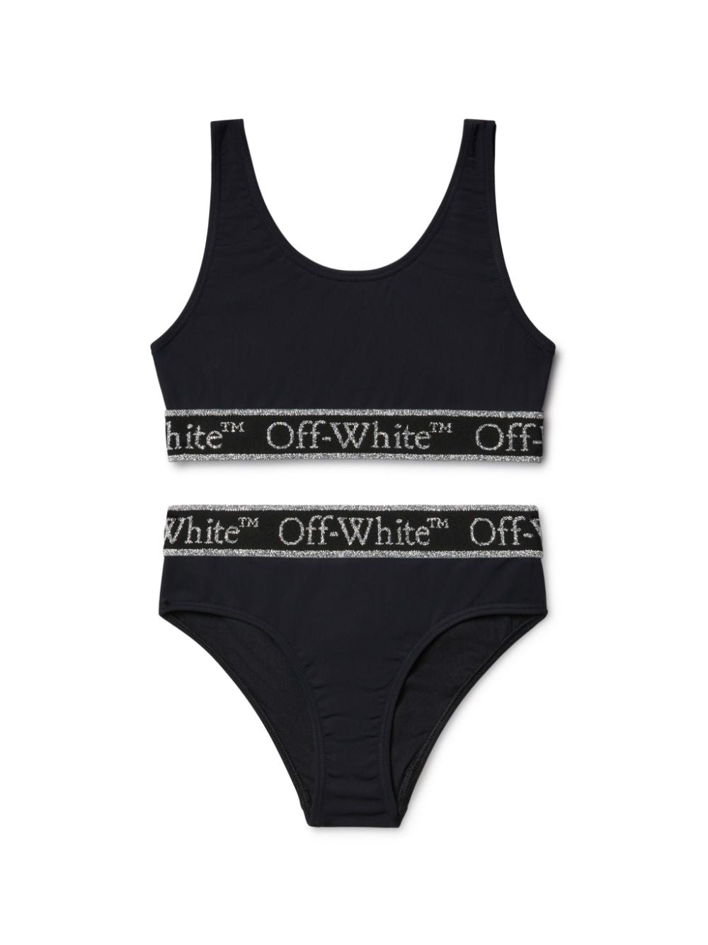 Bikini Bookish con banda logo per bambina Off - White Kids nero con vita con logo - Rubino Kids