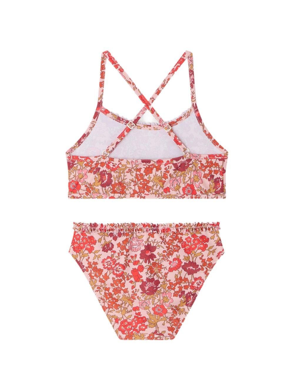 Bikini Lais per bambina Bonpoint rosa con stampa floreale all - over - Rubino Kids