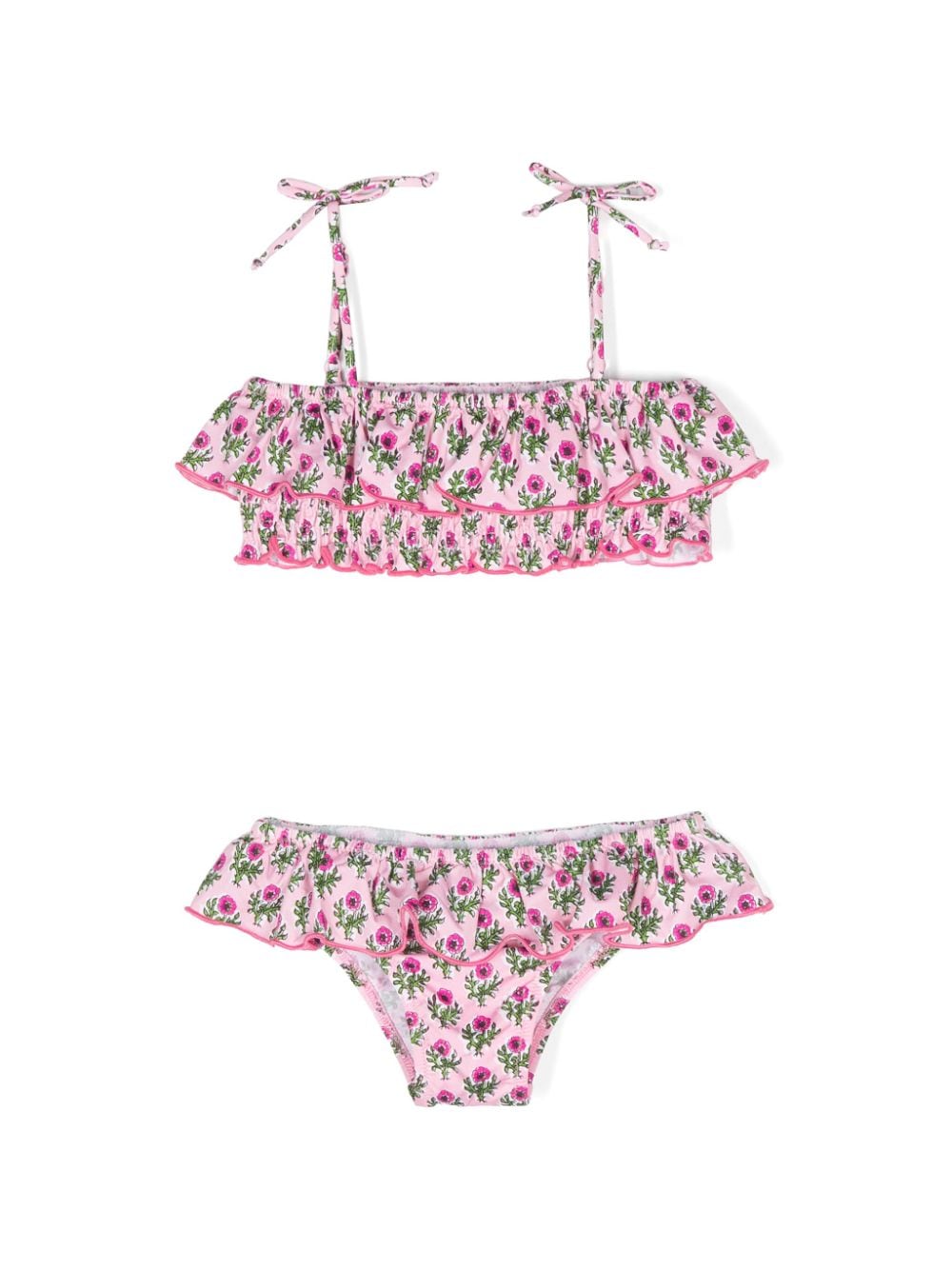 Bikini Melie con volant e stampa floreale - Rubino Kids