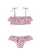 Bikini Melie con volant e stampa floreale - Rubino Kids