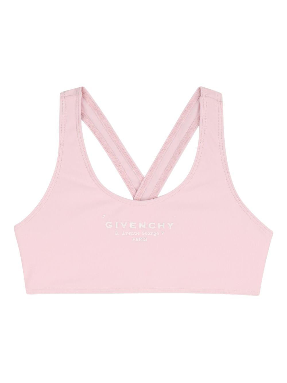 Bikini per bambina Givenchy Kids rosa con stampa logo - Rubino Kids