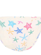 Bikini per bambina MC2 Saint Barth Kids beige con stampa a stella marina - Rubino Kids