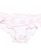 Bikini per bambina MC2 Saint Barth Kids bianco a fiori con ruches - Rubino Kids
