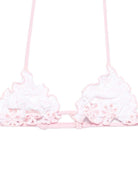 Bikini per bambina MC2 Saint Barth Kids bianco a fiori con ruches - Rubino Kids