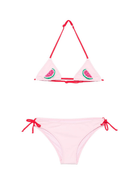 Bikini per bambina MC2 Saint Barth Kids Miami rosa con laccetti - Rubino Kids