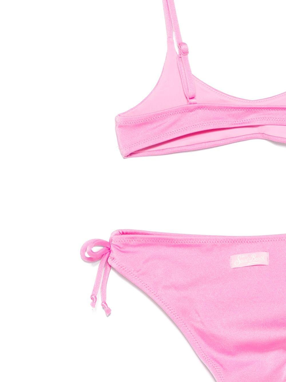 Bikini per bambina MC2 Saint Barth Kids Paloma rosa con dettagli glitter - Rubino Kids