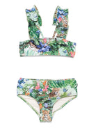 Bikini per bambina Molo verde con stampa grafica - Rubino Kids