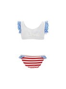 Bikini per bambina Monnalisa x Sanrio Hello Kitty a righe - Rubino Kids