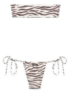 Bikini per donna MC2 Saint Barth Marielle beige con stampa zebrata - Rubino Kids
