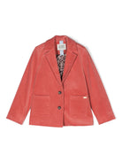 Blazer a coste per bambina Scotch & Soda rosa con chiusura frontale con abbottonatura - Rubino Kids