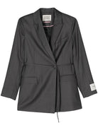 Blazer con cintura per donna Scotch & Soda grigio con finitura in rilievo - Rubino Kids