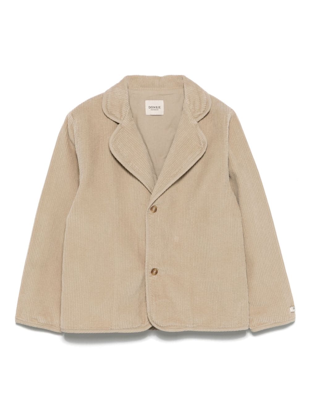 Blazer con velluto a coste per bambino Donsje beige con mini etichetta - Rubino Kids