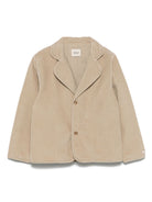 Blazer con velluto a coste per bambino Donsje beige con mini etichetta - Rubino Kids