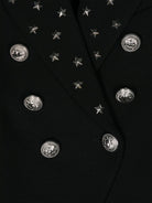 Blazer decorato con stelle per bambina Balmain Kids nero con polsini con bottoni finti - Rubino Kids