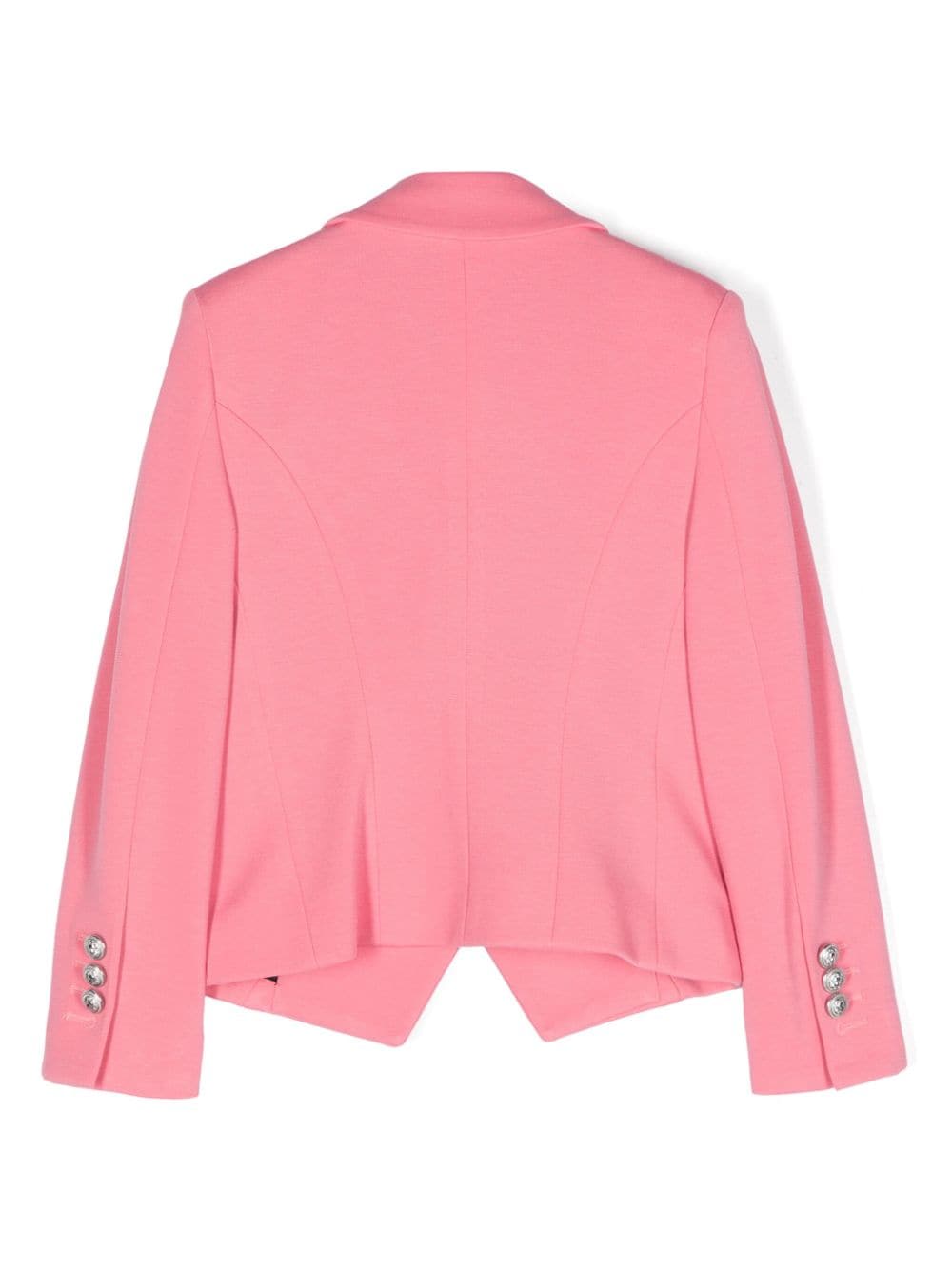 Blazer doppiopetto con revers a lancia per bambina Balmain Kids rosa con spalline - Rubino Kids