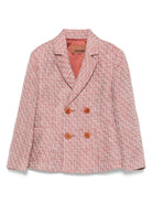 Blazer doppiopetto per bambino Missoni Kids rosso con doppio spacco posteriore - Rubino Kids