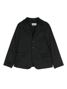 Blazer in cotone con ricamo logo - Rubino Kids