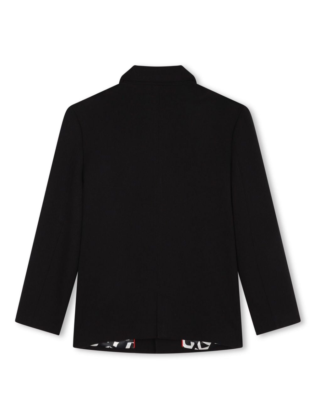 Blazer monopetto con applicazione per bambino Dkny Kids nero con revers classici - Rubino Kids