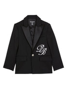 Blazer monopetto PB Signature per bambino Balmain Kids nero con revers a punta - Rubino Kids