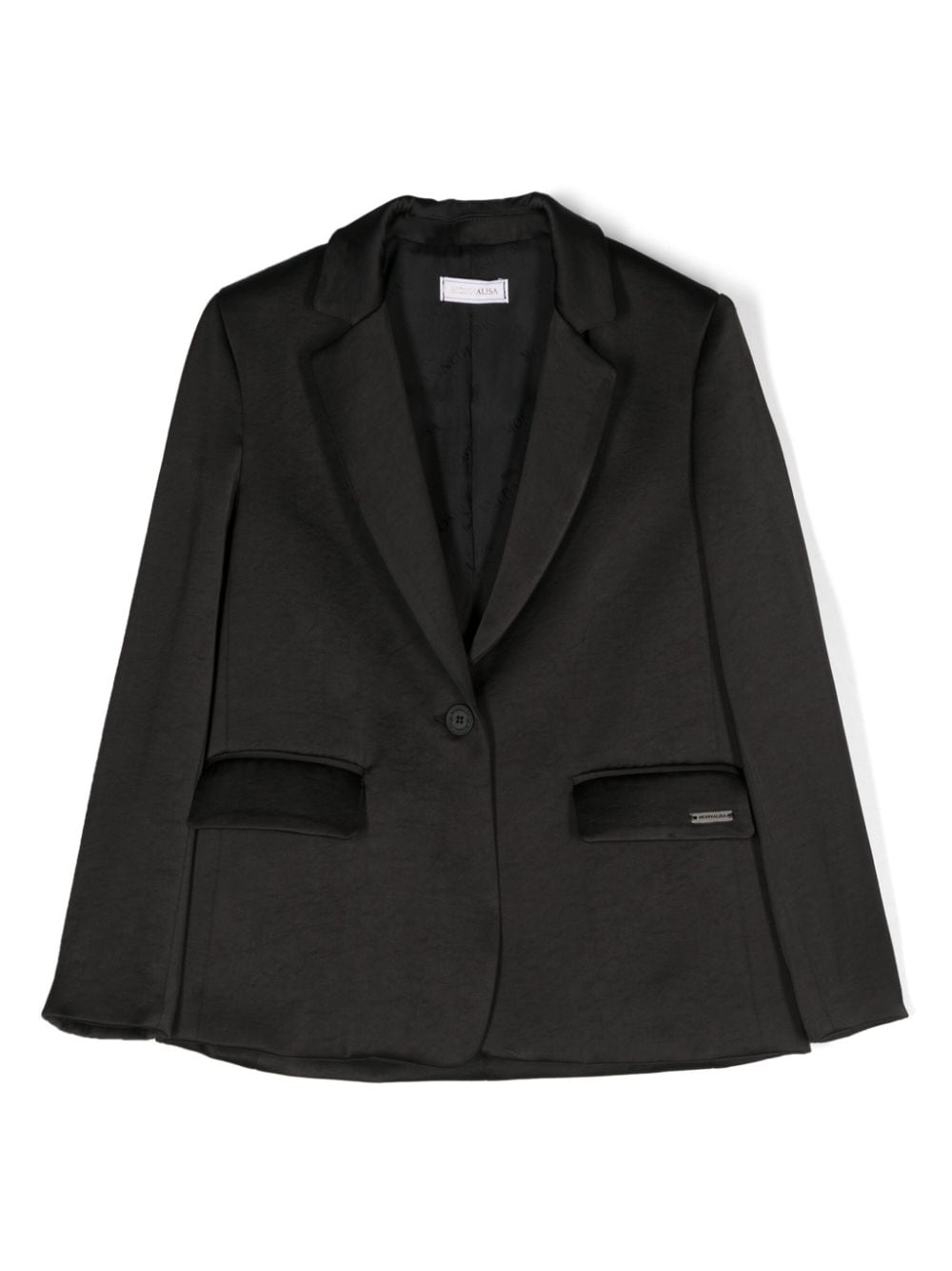 Blazer monopetto per bambina Monnalisa nero con spalline - Rubino Kids