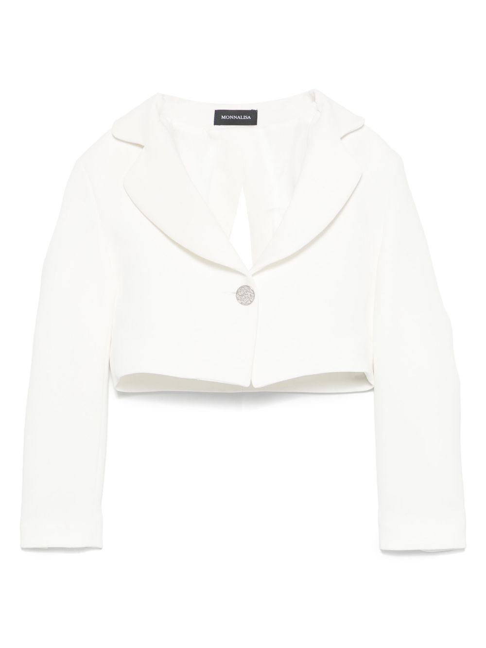 Blazer per bambina Monnalisa bianco con cut - out - Rubino Kids