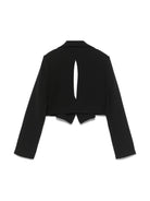 Blazer per bambina Monnalisa nero con cut - out - Rubino Kids