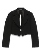 Blazer per bambina Monnalisa nero con cut - out - Rubino Kids