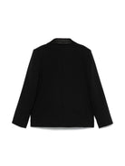 Blazer per bambina Monnalisa nero con revers satinati - Rubino Kids