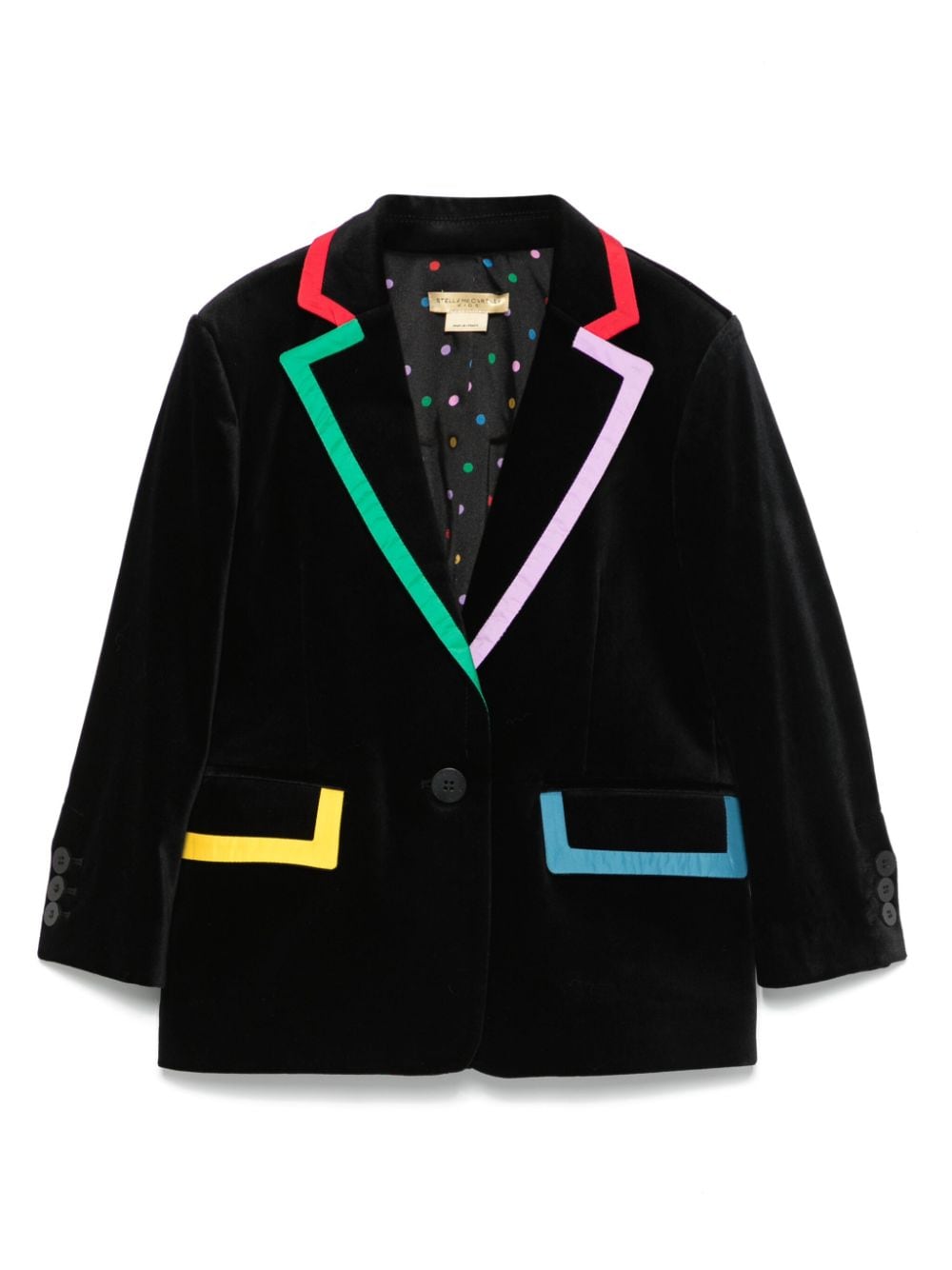 Blazer per bambina Stella McCartney Kids nero con finiture a contrasto - Rubino Kids