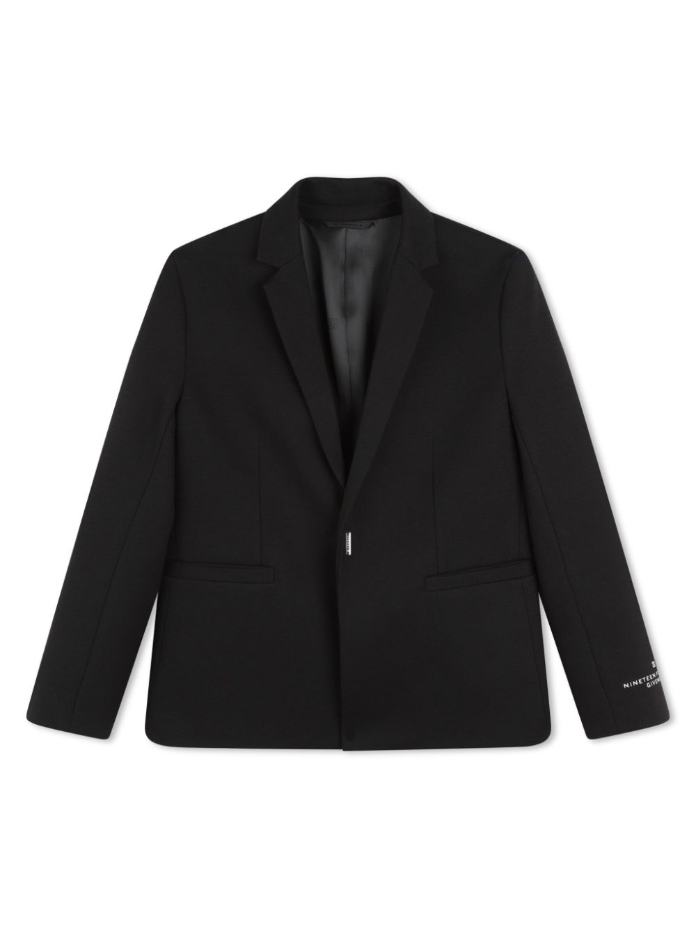 Blazer per bambino Givenchy Kids nero monopetto con revers a lancia - Rubino Kids