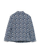 Blazer per bambino Missoni Kids blu con motivo a zigzag - Rubino Kids