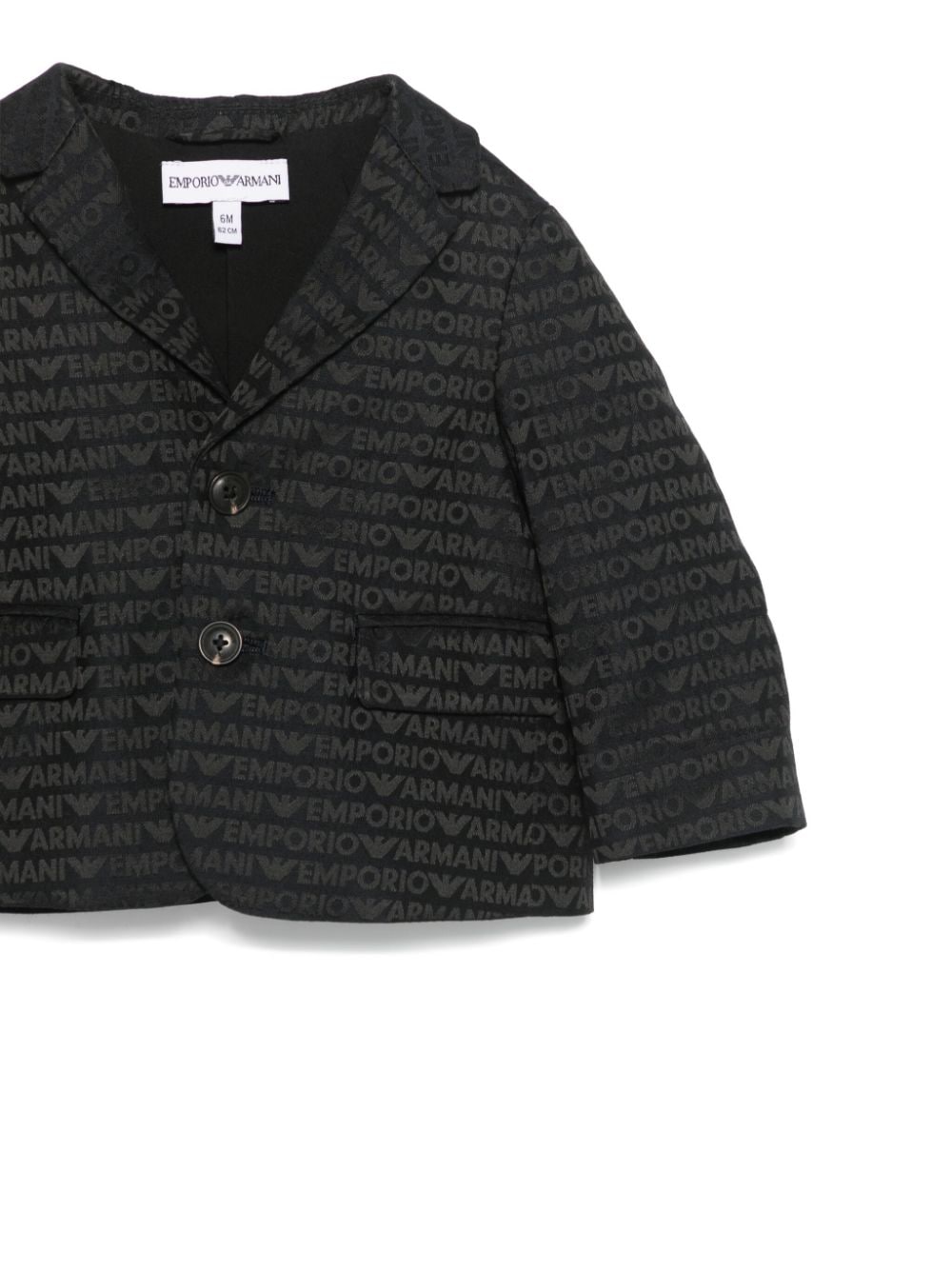 Blazer per neonato Emporio Armani Kids blu con logo jacquard - Rubino Kids