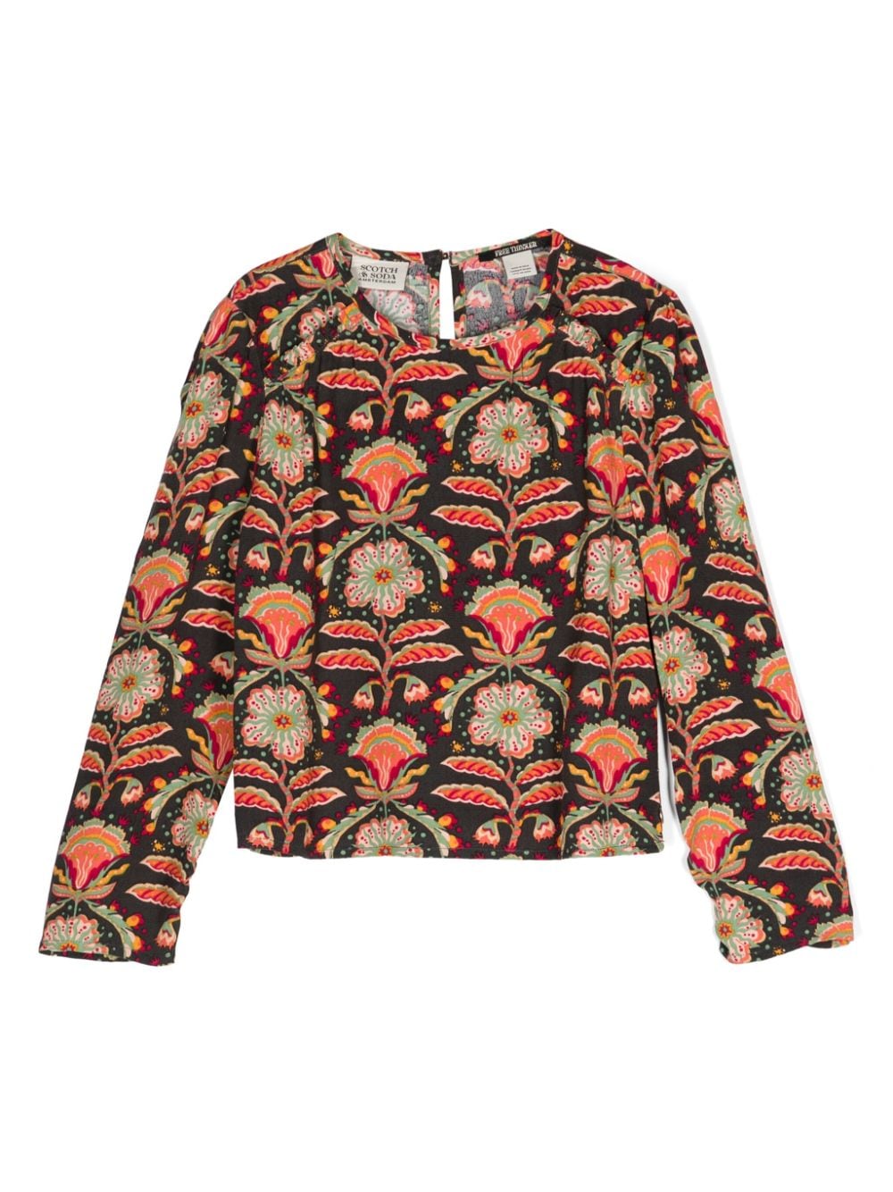 Blusa a fiori per bambina Scotch & Soda multicolor con scollo rotondo - Rubino Kids