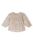 Blusa a fiori per neonata Bonpoint rosa con scollo rotondo - Rubino Kids