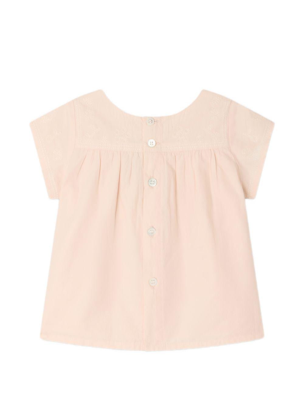 Blusa Arli per neonata Bonpoint rosa con scollo tondo - Rubino Kids