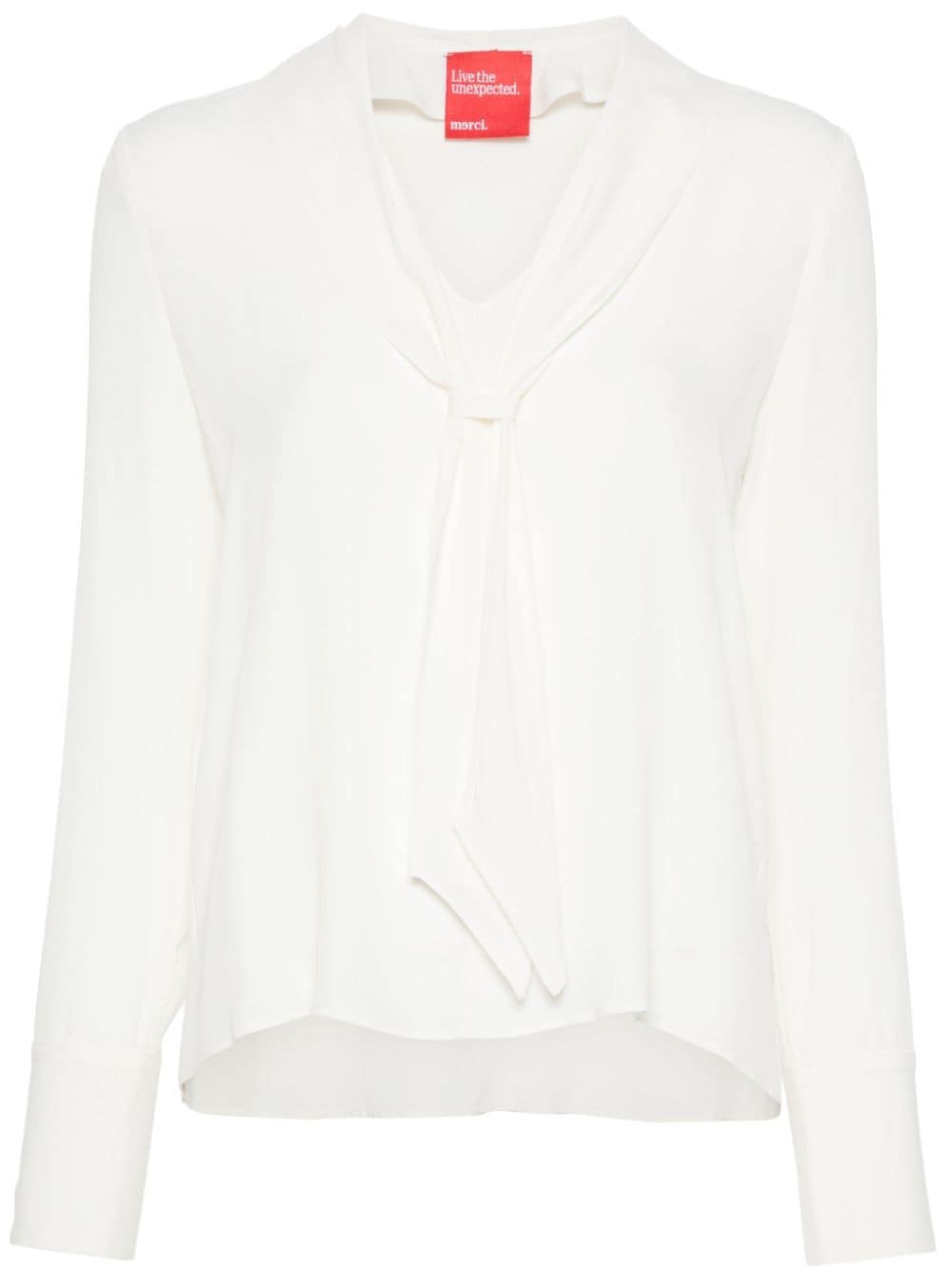 Blusa con foulard per donna Merci bianco con trama effett crepe - Rubino Kids