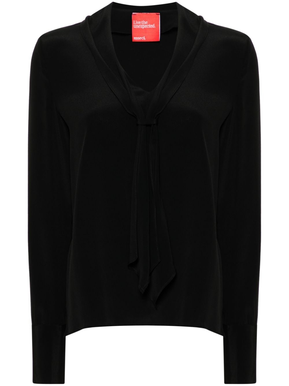 Blusa con foulard per donna Merci nero con scollo a V - Rubino Kids