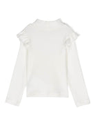 Blusa con strass per neonata Monnalisa bianca con collo a lupetto - Rubino Kids