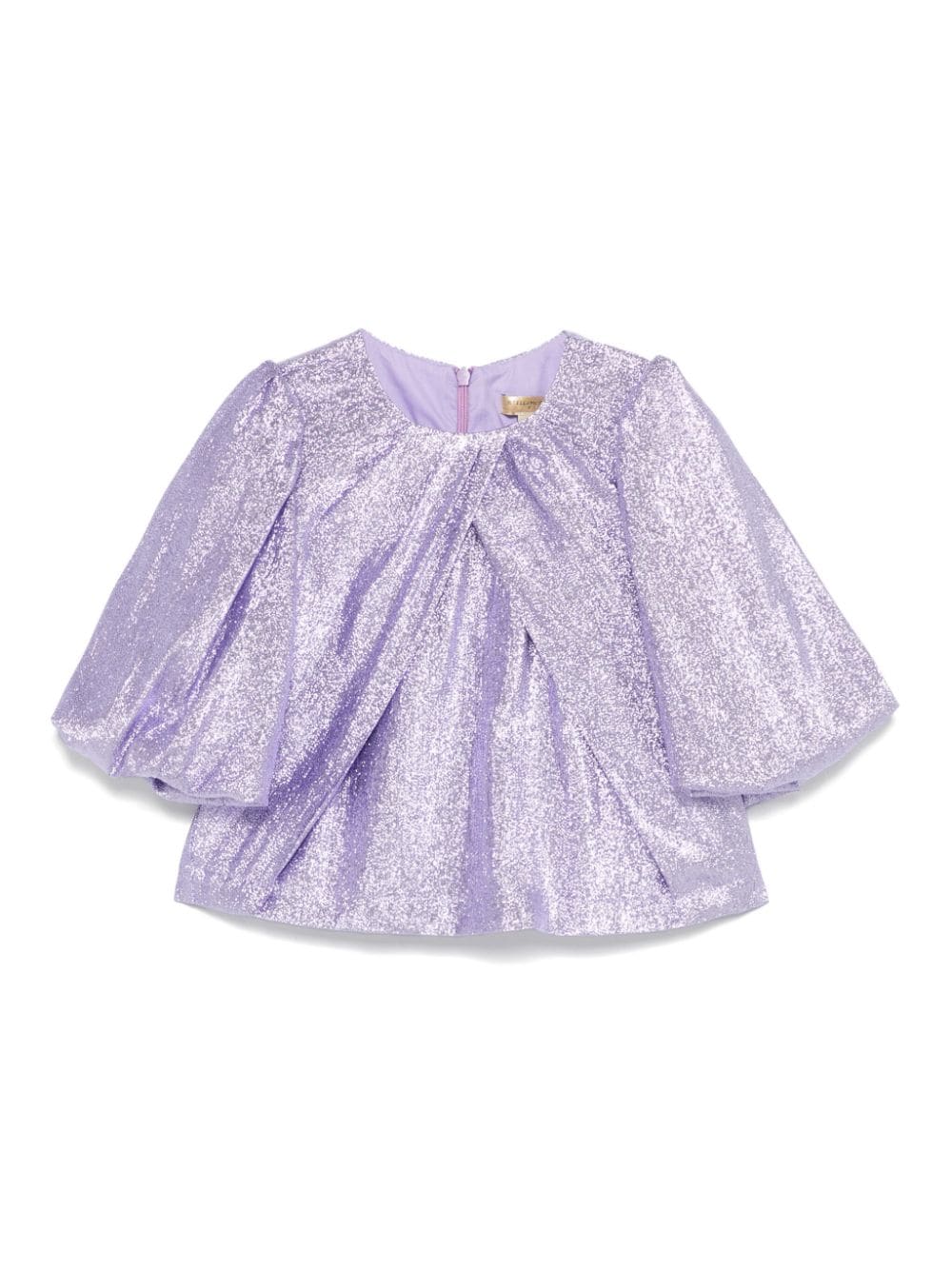 Blusa effetto lamé per bambina Stella McCartney Kids viola con chiusura lampo - Rubino Kids