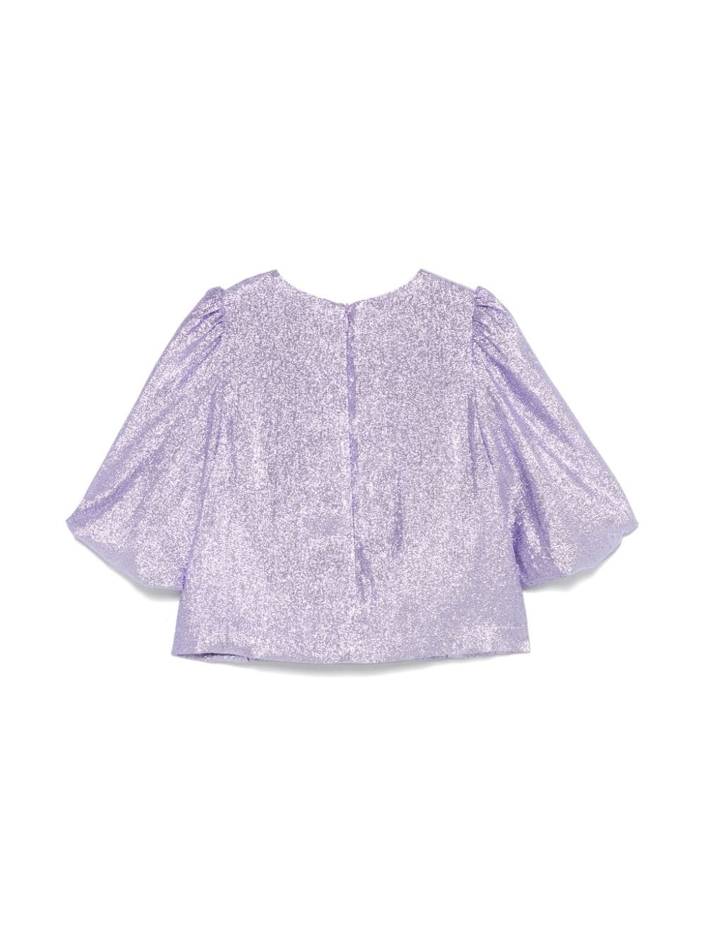 Blusa effetto lamé per bambina Stella McCartney Kids viola con chiusura lampo - Rubino Kids