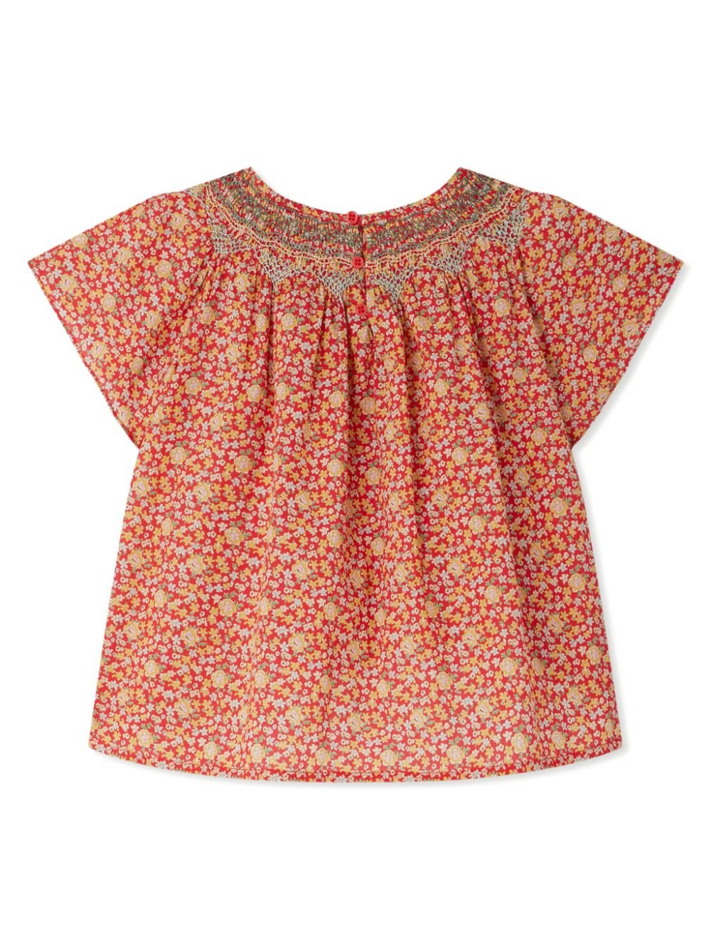 Blusa Nella per bambina Bonpoint rosso con maniche corte - Rubino Kids