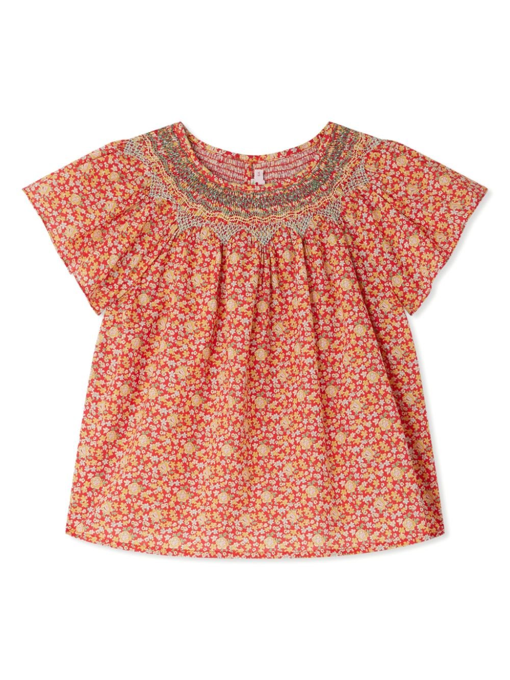 Blusa Nella per bambina Bonpoint rosso con maniche corte - Rubino Kids