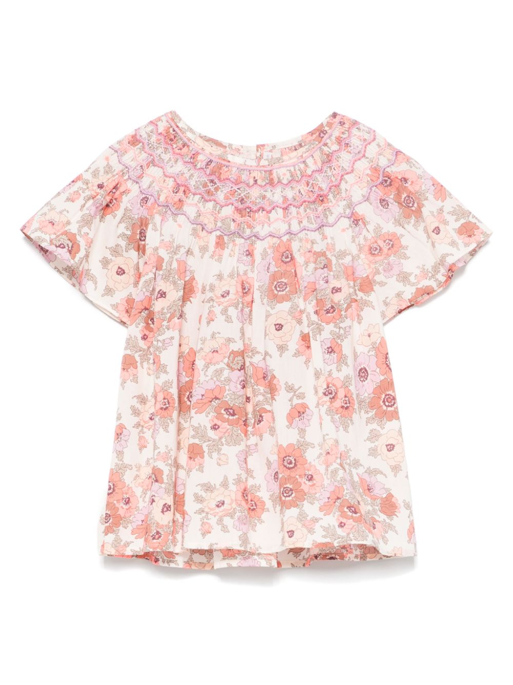 Blusa per bambina Bonpoint adelice beige con stampa con fiori all - over - Rubino Kids