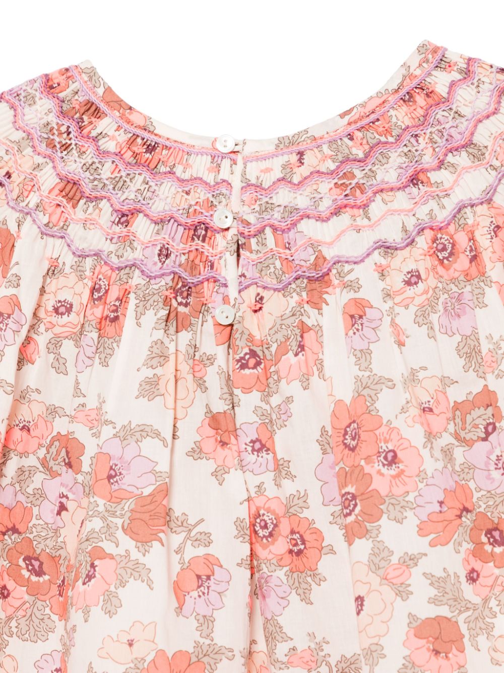 Blusa per bambina Bonpoint adelice beige con stampa con fiori all - over - Rubino Kids