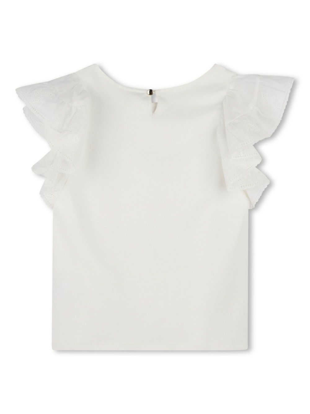 Blusa per bambina Chloé Kids Fancy bianco con dettagli ruches - Rubino Kids