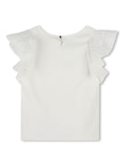 Blusa per bambina Chloé Kids Fancy bianco con dettagli ruches - Rubino Kids